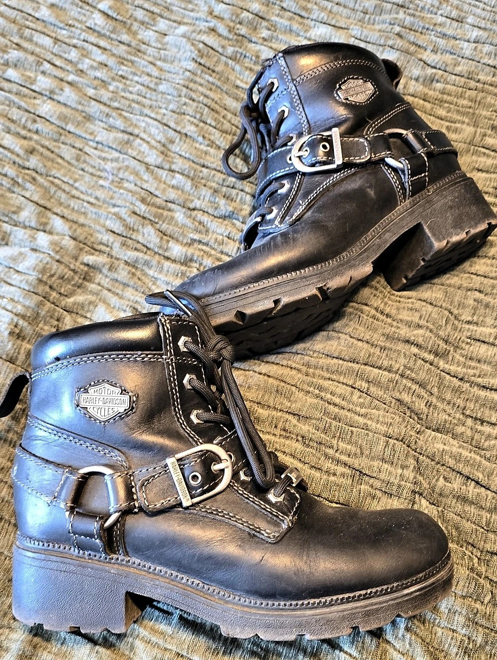 Harley-Davidson Black Moto Boots Great Condition 71/2